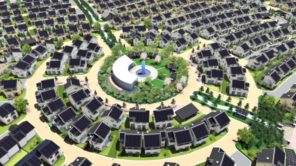 Fujisawa Sustainable Smart Town solar panel houses new development