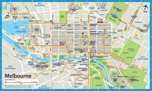 Melbourne Australia CBD downtown tourist tram map